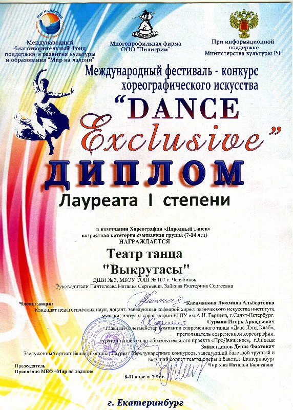 Поздравляем победителей Международного фестиваля - конкурса хореографического искусства 